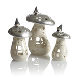 Nääsgränsgården - Tomte on Silver Mushroom Tealight Holder - Large