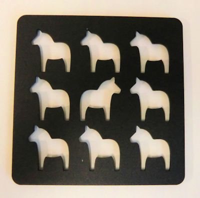 Pot Holder - POTRACK 9 HORSES 18X18CM BLACK